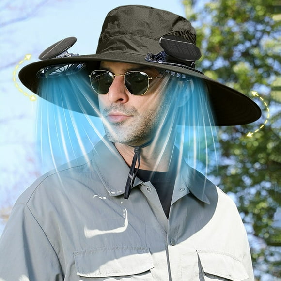 Staron Solar Fan Hat, Outdoor Hat with Fans Solar Power for Men Women, Fishing Hat with Sun Sleeves