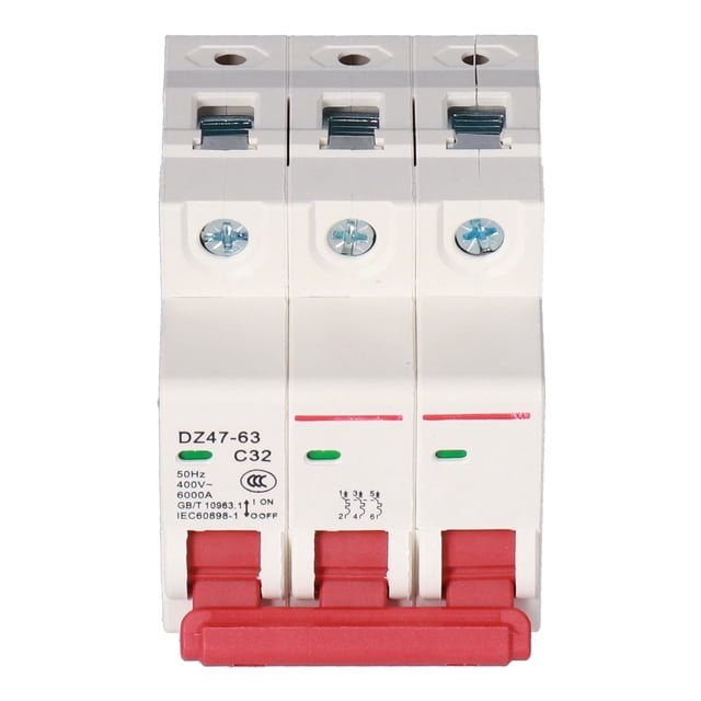 Miniature Circuit Breakers, 3P Breaker PC Shell Modular Structure DZ47-63 With Overload Protection For Distribution Box For Lighting Equipment 10A,16A,20A,25A,32A,40A,50A,63A