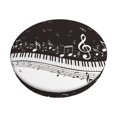 Bar Stool Covers, Piano Keys With Musical Notes NonSlip Bar Stool Seat