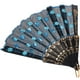 thumbnail image 4 of Abanico oriental elegante con lentejuelas bordadas, diseño de pavo real, abanico plegable, 4 of 7