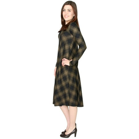 Baby'O Women's Ultra Soft Brushed Plaid Modest Jersey Swing (Best Modest Clothing Sites)