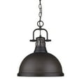 thumbnail image 4 of 1 Light Chain Pendant in Classic Style 16.88 inches High By 14 inches Wide-Pewter Finish-Matte Black Shade Color Bailey Street Home 170-Bel-4161528, 4 of 7