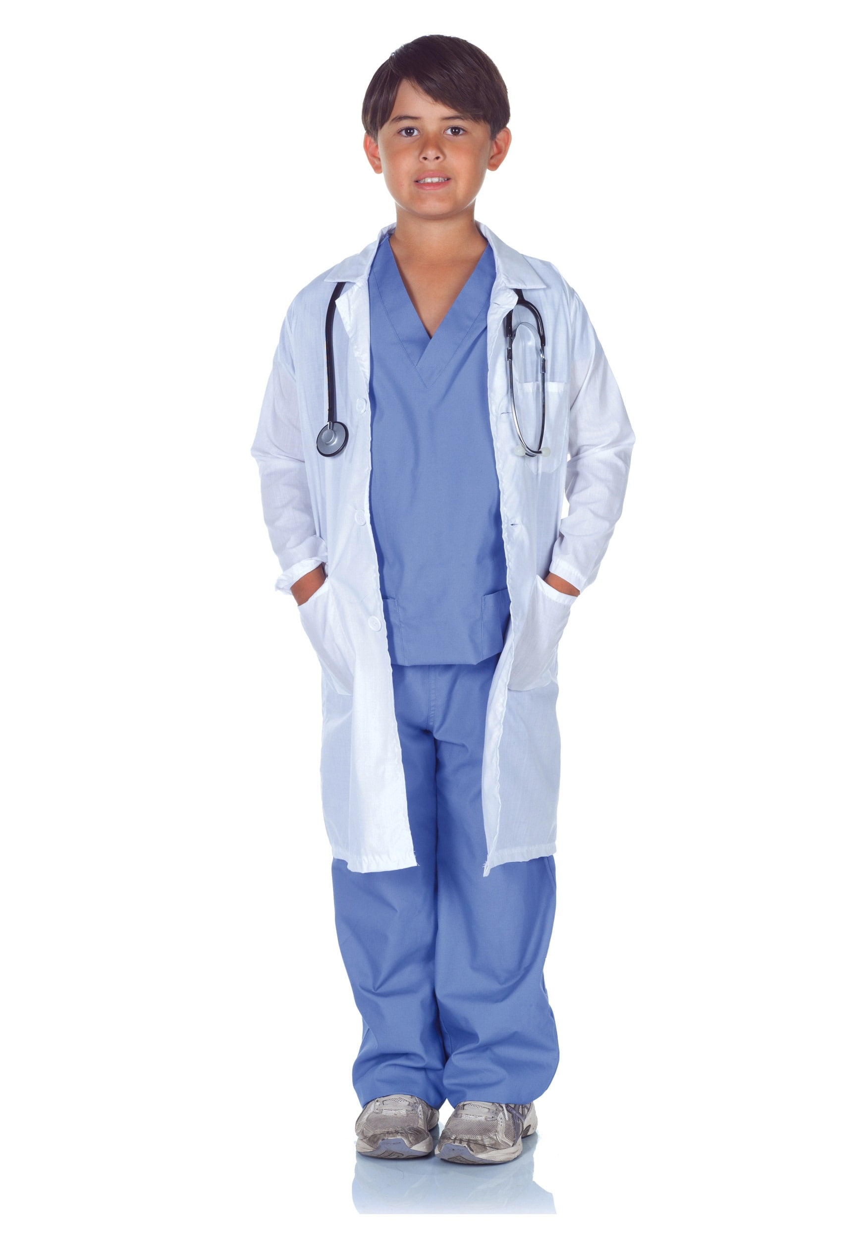 Doctor Lab Coat Deluxe Kids Toddler Costume Set for Halloween Scrub Dress... Jr 