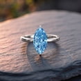 thumbnail image 3 of Rosec Jewels 2 Carat IGI Certified Lab Grown Blue Diamond Marquise Engagement Ring - VS1 Quality Diamond Solitaire Ring for Women, 18K White Gold, US 12.50, 3 of 5