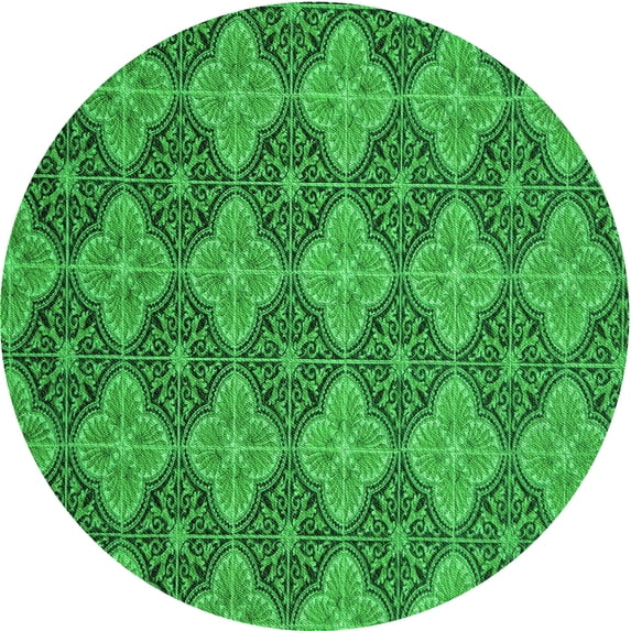 Ahgly Company Machine Washable Indoor Square Transitional Green Area Rugs, 3' Square