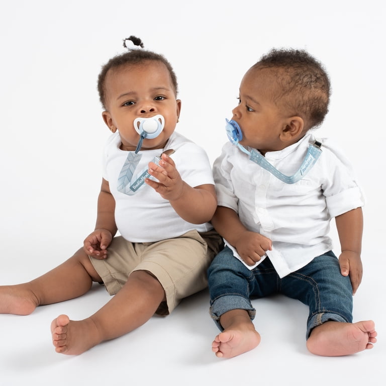 BooginHead Pacifier Clips, Unisex, Blue Arrows, 2-Pack photo 4