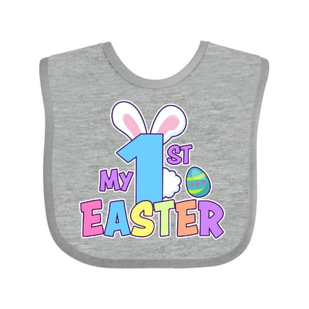 

Inktastic My 1st Easter One with Bunny Ears and Tail Gift Baby Boy or Baby Girl Bib