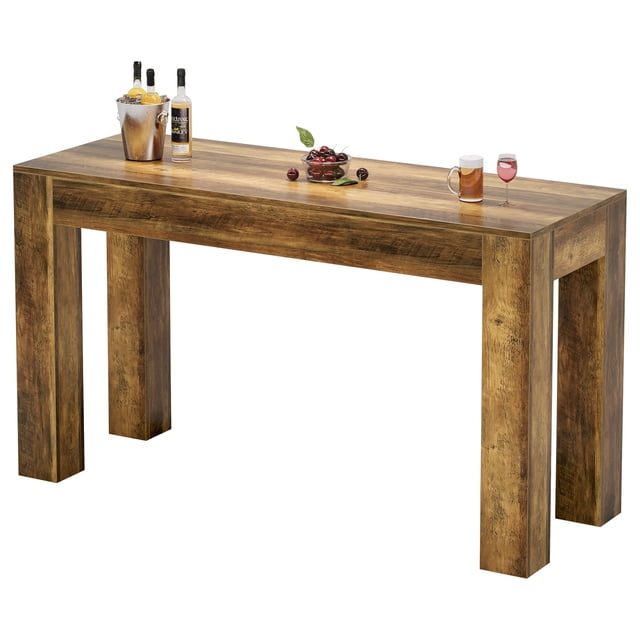 Fnova 63 Inch Long Narrow Counter Height Bar Table with Thick Top, 300 lbs Bar Table for Kitchen Apartment Home Bar
