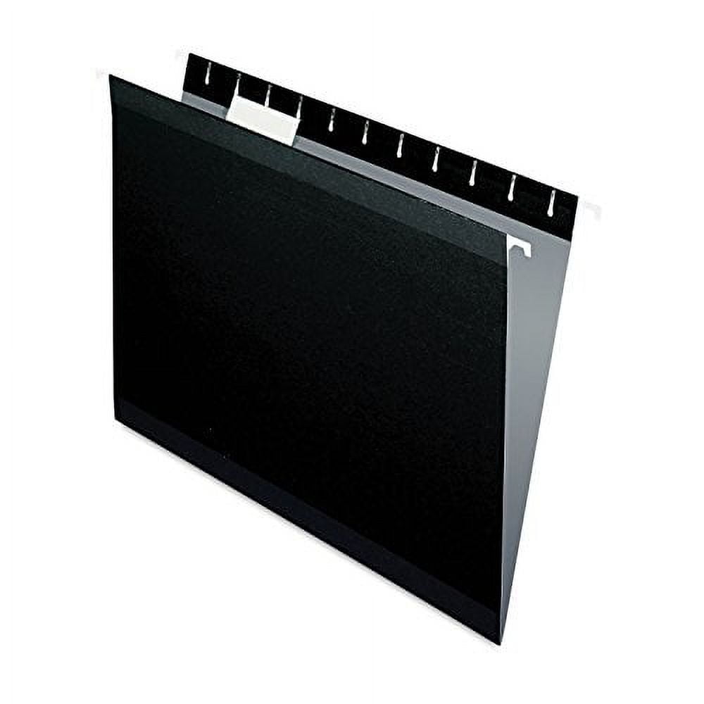 Pendaflex 04152 1/5 BLA Reinforced Hanging Folders, 1/5 Tab, Letter, Black (25/Box)