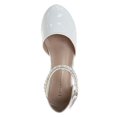 thumbnail image 6 of Laura Ashley Rhinestones Girls Low Heeled Dress Shoes. (Little Kids), White Patent, 1, 6 of 7