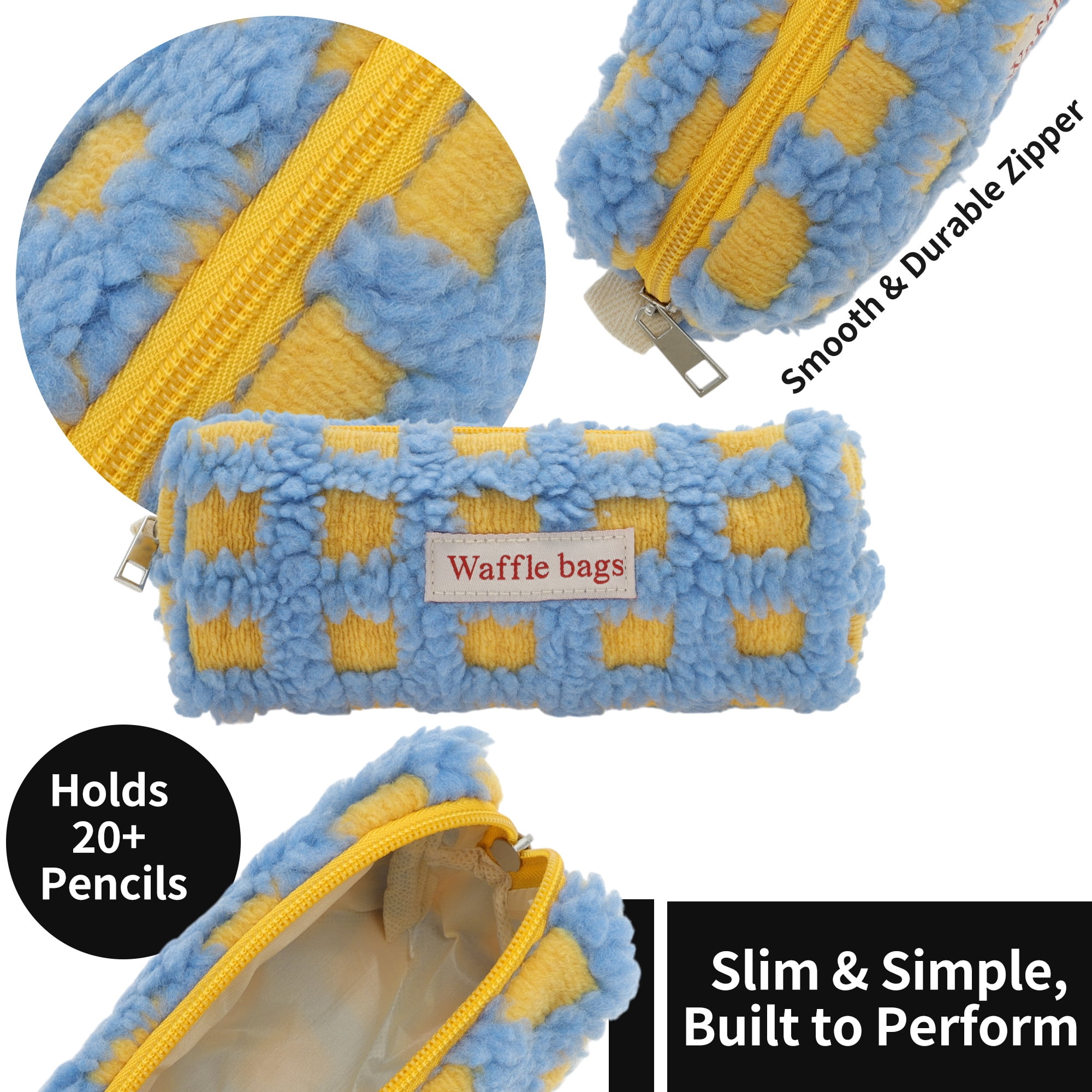 Unique Bargains Pencil Case, Large Capacity Pen Pouch, Aesthetic Pencil Organizer Blue Orange