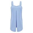 thumbnail image 3 of LEKODE Spaghetti Strap Romper Womens Rompers for Summer Jumpsuits for Women Summer Sets Women 2 Piece Outfits Travel Outfits for Women 2 Piece Sets Light Blue S, 3 of 9