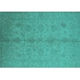 thumbnail image 1 of Ahgly Company Machine Washable Indoor Rectangle Oriental Turquoise Blue Industrial Area Rugs, 4' x 6', 1 of 4