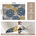 thumbnail image 6 of Sm:)e Floral Vinyl Placemats Set of 4, Heat Resistant Non-Slip Place mats for Dining Table, Washable Durable PVC Vinyl Woven Table Mats, Blue Yellow, 6 of 7
