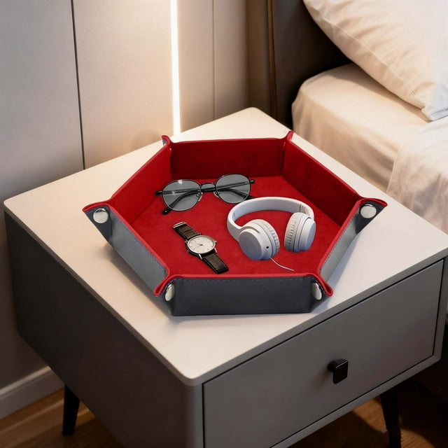 Oliegs Plateau à dés Hexagonal avec Rangement Pliable pour Jeux de Table et Jeux de Rôle Tapis de Roulement Portable Plateau à Bijoux Plateau en Céramique Décoration de Rangement