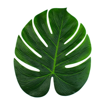 Tropical Imitation Green Plant Paper Leaves 13" Hawaiian Luau Party Jungle Beach Theme Decorations (6 Pack) by Super Z Outlet