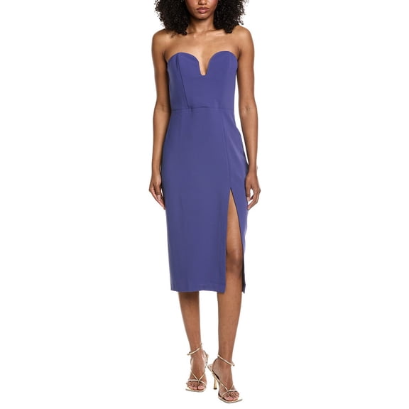 Amanda Uprichard womens Ronelle Midi Dress, l, Blue