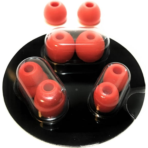 Beats Powerbeats Pro Wireless Silicone Replacement Earbud Tips Covers - Red, 4 Sizes - Small, Medium, Large & Double Flange