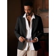 thumbnail image 3 of Blazer MAGE MALE de un botón, corte slim, ligero, negro, 3 of 8