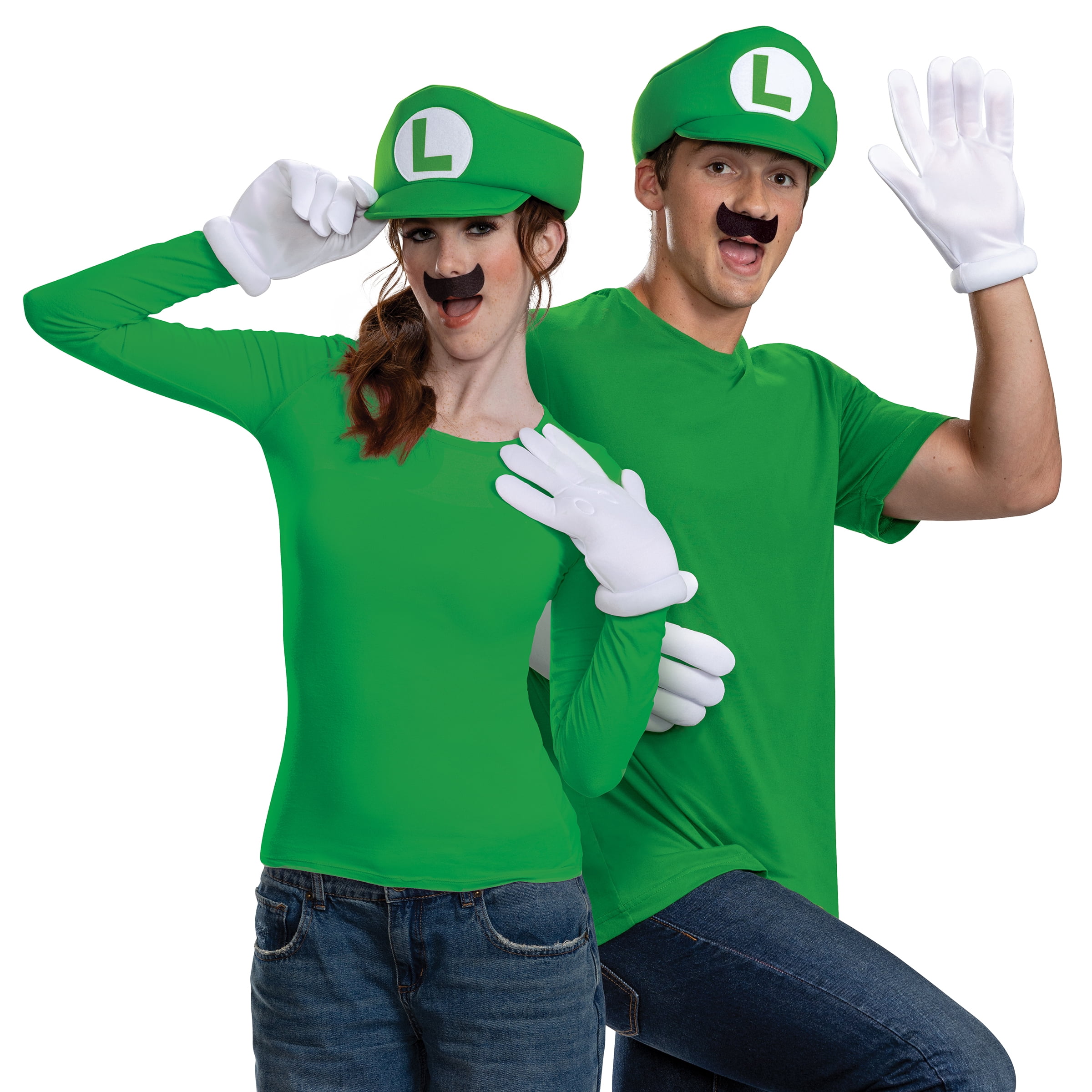 Nintendo Super Mario Bros. Luigi Halloween Accessory Kit for Adults, by Disguise