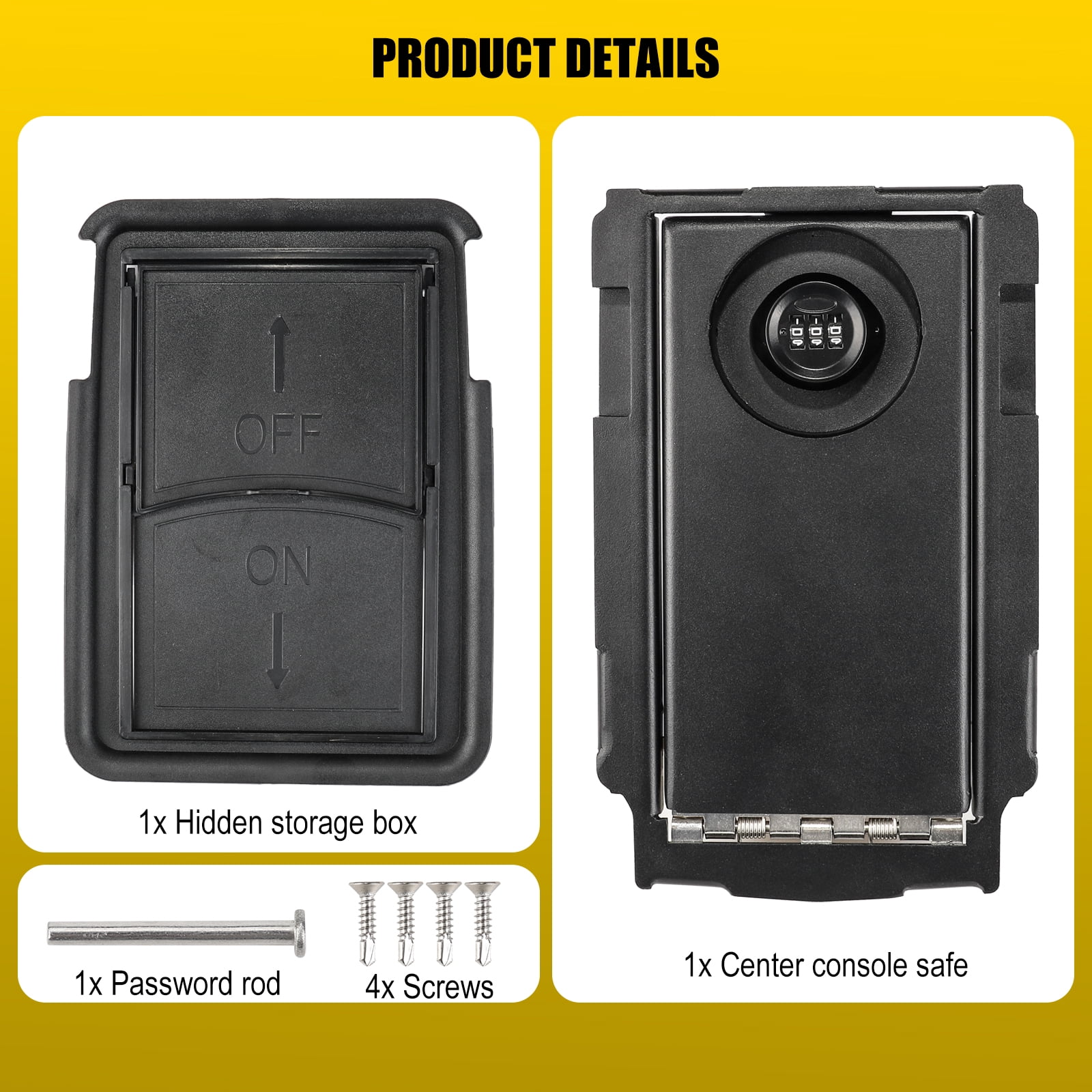 3mirrors Center Console Safe Gun Safe Box with Springs Hinge Compatible with Honda CR-V 2023-2025