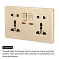 thumbnail image 4 of UK US Socket Double Multi Switched Power Outlet Gold Tone 250V 13A 146mmx88mm, 4 of 5