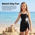 thumbnail image 6 of Kuleyang Girls Swimsuit One-Piece Swimwear Adjustable Straps Cut Out Bathing Suit with Cover Up Skirt Swimsuit for Girls, 6 of 8