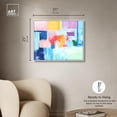 thumbnail image 5 of Pastel Street Blocks Canvas Bright Colorful Abstract Wall Art by Art Remedy, White Frame, 30" x 24", 5 of 7