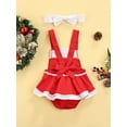 thumbnail image 4 of FOCUSNORM Barboteuse de Bébé Sans Manches à Encolure Carrée Contrastée de Noël + Bandeau Uni, 4 of 8