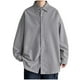 thumbnail image 2 of pstuiky camisetas de manga larga para hombre, Camisa informal de moda para hombre, con botones, solapa y mangas, transpirable Tops casuales para hombres m, 2 of 4