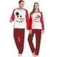 thumbnail image 2 of Conjuntos de pijamas de pareja de Navidad para hombres y mujeres, sombrero y pajarita, muñeco de nieve, ropa de dormir para adultos, conjunto de pijamas rojos, 2 of 4