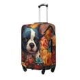 thumbnail image 2 of Daiia Cute Colorful Flower French Bulldog Luggage Cover, Thickened Washable Travel Luggage Covers, Elastic Unique Baggage Covers for 18-20 inch Luggage-Medium, 2 of 9