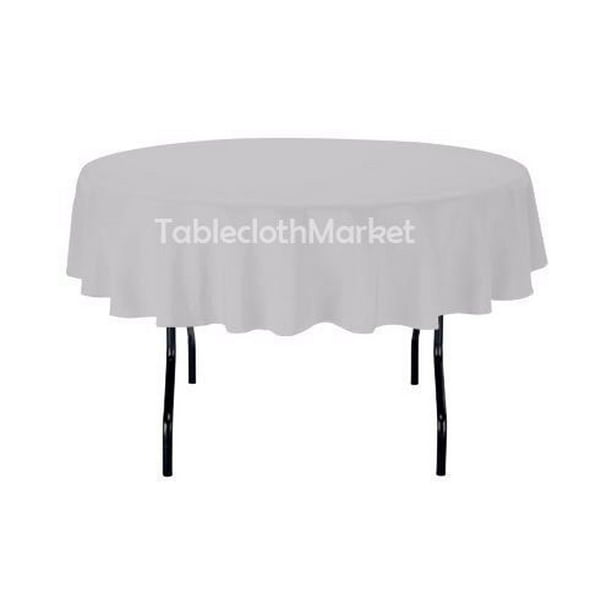 10 Pack 90 Inch Round Polyester Tablecloth 24 Color Table Cover Wedding Banquet Silver Gray Com 10 Pack 90 Inch Round Polyester, 90 Inch Round Table