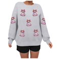 thumbnail image 4 of Duqingm Womens Halloween Sweatshirt Crewneck Cute Ghost Graphic Long Sleeve Fleece Pullover Sweatshits Oversized Fall Outfits,S, 4 of 6