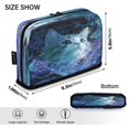 thumbnail image 3 of Standing Pencil Case with Base Large Capacity Stationery Pouch Pen Bag with Zipper for Women Men Cute Blue and White Cat, 3 of 7