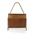 thumbnail image 3 of Brown Leather Magazine Basket, 3 of 6