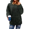 thumbnail image 3 of STARVNC Women Solid Color Pocket Hooded Long Sleeve Sweatshirt, 3 of 5