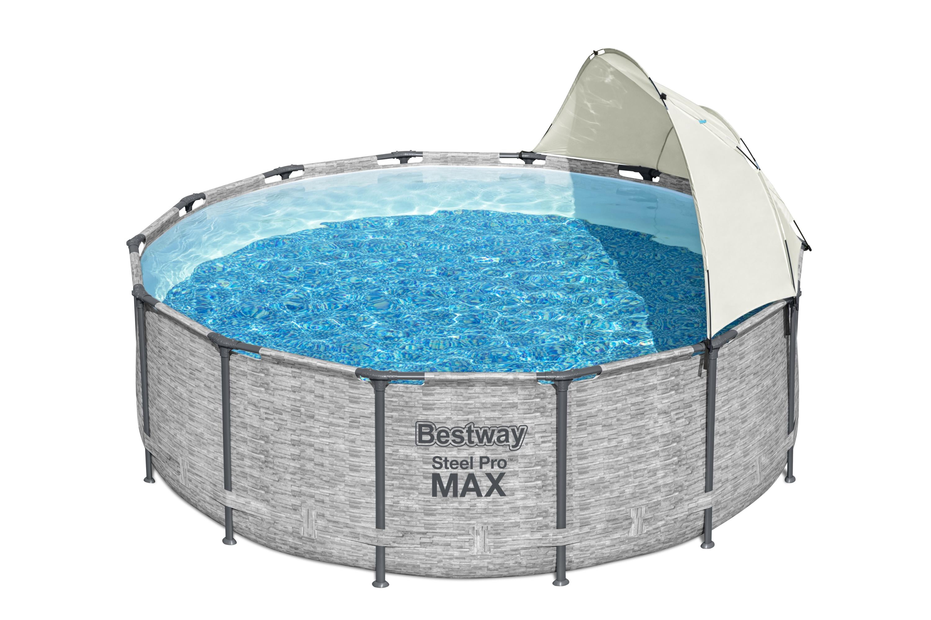 Flowclear Round Pool Canopy Sunshade, Compatible with 10'-18' Round Above-Ground Pools