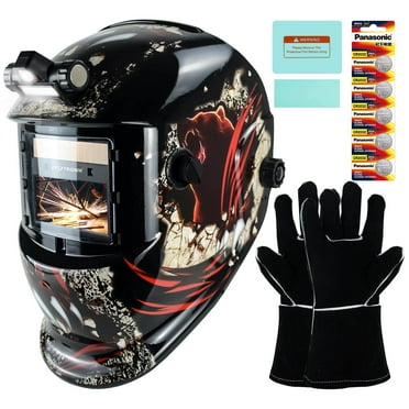 Welding Hood Auto Darkening Welding Helmet with Light True Color 1/1/1/2 Top Optical Clarity Wide Shade 9-13 Welding Mask with Grinding Weld Helmet