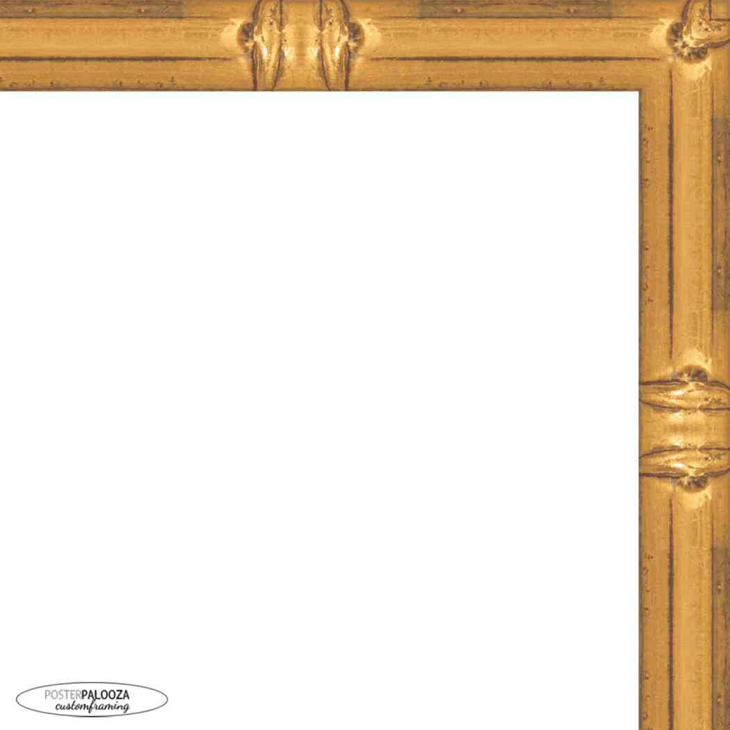 18x24 Gold Bamboo Picture Frame - UV Acrylic, Foam Board Backing, Hanging Hardware
