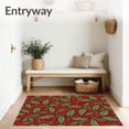 thumbnail image 3 of ODIKA 3'x5' Machine Washable Non-Slip Area Rug, Holly Berry Branch Festive Doorway High Traffic Rug with Pad, Brown, 622127, 3 of 8