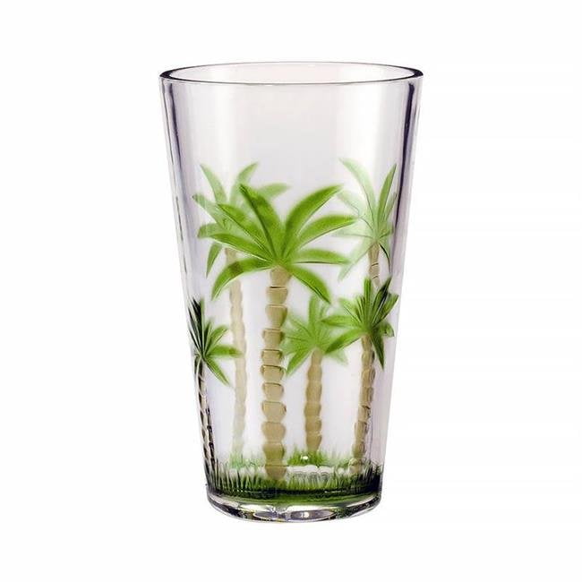 Coca-Cola Tropical Palm Trees Highball Glass 4" Tall 3 1/4" Wide 