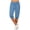 A-Blue, variant on Womens Capris with Pockets Plus Size Cropped Pants Drawstring Elastic Waist Jogger Cuff Slacks Bottoms Beige