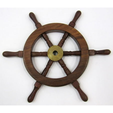 India Overseas Trading SH8760A Sheesham Wood Ship Wheel, (Best Wood In India)