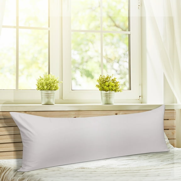 Unique Bargains Cotton Zippered Body Pillowcase Pillow Cover Silver Gray 20" x 48"