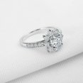 thumbnail image 3 of HeartsAndYou 3.2ct Round Cut Moissanite Engagement Ring for Women Floral Solitaire 18k White Gold over Silver, 3 of 8