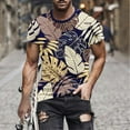 thumbnail image 1 of Qertyioot T-shirt à Manches Courtes Imprimé pour Hommes, Col Rond, Mode Décontractée, Manches Courtes, Économies d'Été, 1 of 5