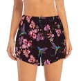 thumbnail image 4 of Lsque Humming Bird And Tropical Printed Women's Running Shorts with Liner Pockets,Elastic Quick Dry Workout Athletic Gym Yoga Shorts,Womens High Waist Shorts-XX-Large, 4 of 9