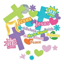 Easter Cross With Verse Foam Shapes - Craft Supplies - 520 Pieces