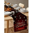 thumbnail image 3 of Table Runners 36 Inches Long Dress Scarves, Merry Christmas Farmhouse Kitchen/Dining Table Runner, Short Coffee Tablerunners, Vintage Red Ball Xmas Snowflakes Holiday 13x36 Inch, 3 of 7